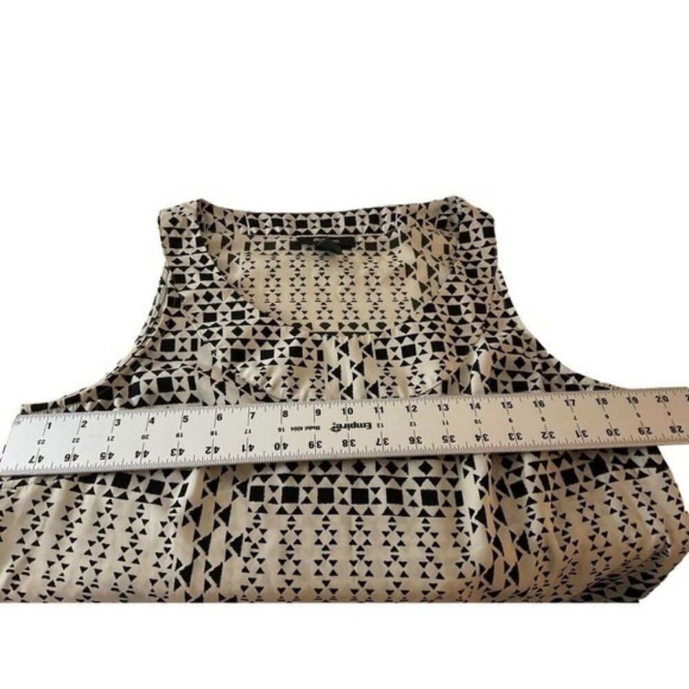 Style & Co Womens Geometric Print Ruffle Hem Shift Dress Tan Black Size 12 - Picture 5 of 11
